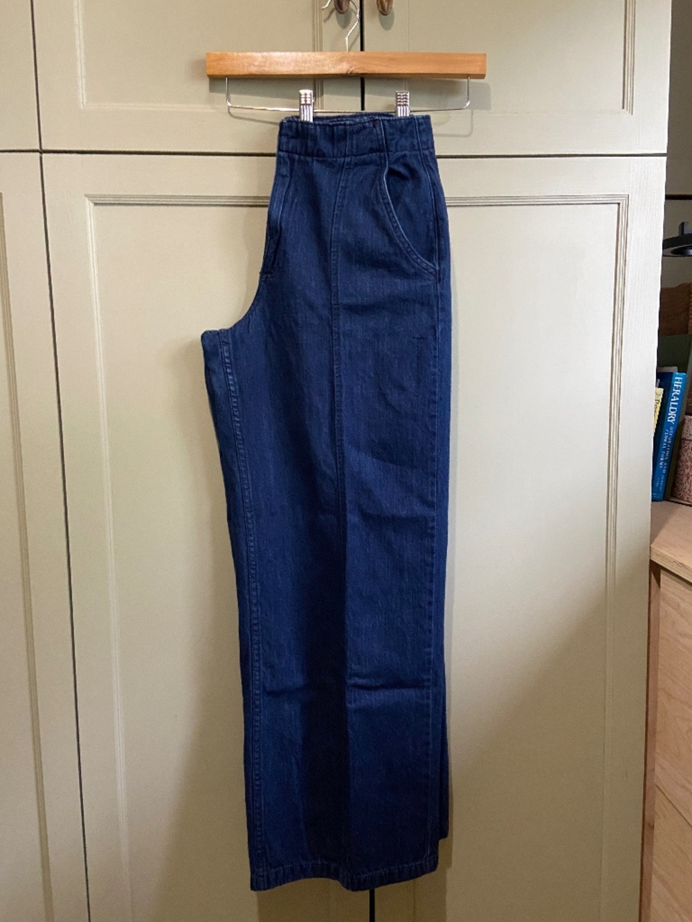 Zara denim trouser, wide leg pant
